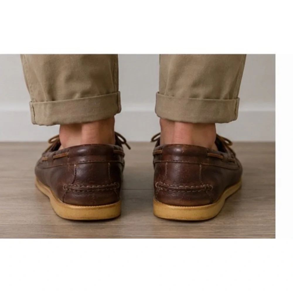 Sperry Top-Sider Mens Authentic Original Boat Shoes Brown Leather 0195115 9.5M